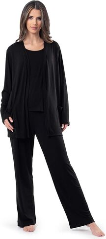 Fruit of the Loom womens Breathable Tank Top, Pant, and Cardigan Sleep Set in Saudi Arabia