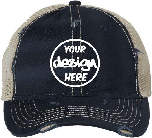 INK STITCH 3150 Unisex Custom Embroidery Add Logo Texts Bounty Drity Washed Mesh Baseball Caps in Kuwait
