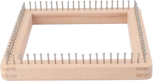 تينازا نول الحياكة، لوح حياكة خشبي، لوح كروشيه، أداة حياكة مربعة صغيرة مع خطافات لنسج حصيرة الشعر، جورب بطانية، 3.9 بوصة × 3.9 بوصة (صغير) in Kuwait