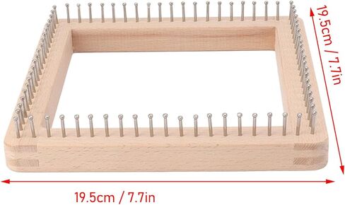 تينازا نول الحياكة، لوح حياكة خشبي، لوح كروشيه، أداة حياكة مربعة صغيرة مع خطافات لنسج حصيرة الشعر، جورب بطانية، 3.9 بوصة × 3.9 بوصة (صغير) in Kuwait