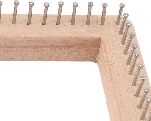 تينازا نول الحياكة، لوح حياكة خشبي، لوح كروشيه، أداة حياكة مربعة صغيرة مع خطافات لنسج حصيرة الشعر، جورب بطانية، 3.9 بوصة × 3.9 بوصة (صغير) in Kuwait