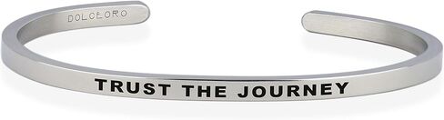 Dolceoro Personalized Inspirational Mantra Cuff Bracelet Jewelry, 3mm Wide Shiny 316L Surgical Steel in Saudi Arabia