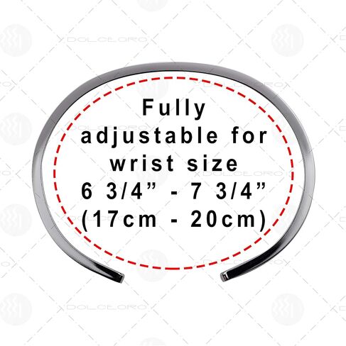 Dolceoro Personalized Inspirational Mantra Cuff Bracelet Jewelry, 3mm Wide Shiny 316L Surgical Steel in Saudi Arabia