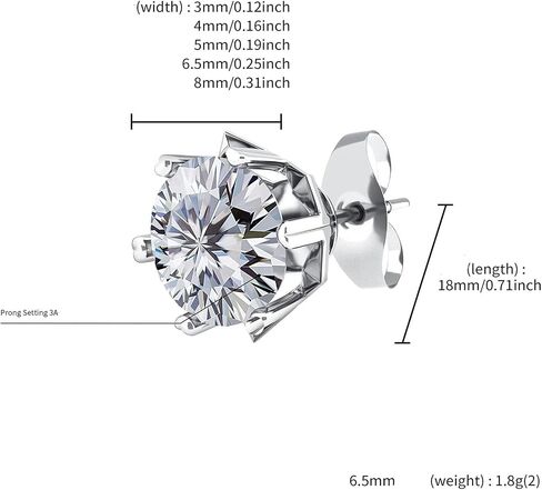 14K الذهب الصلب على S925 Silver 0.1-2 قيراط CAT CUT VVS1 أقراط الماس ، الأقراط في مجموعة ستة شريحة ، مجوهرات تصميم الأزهار in Saudi Arabia