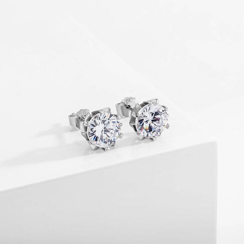 14K الذهب الصلب على S925 Silver 0.1-2 قيراط CAT CUT VVS1 أقراط الماس ، الأقراط في مجموعة ستة شريحة ، مجوهرات تصميم الأزهار in Saudi Arabia