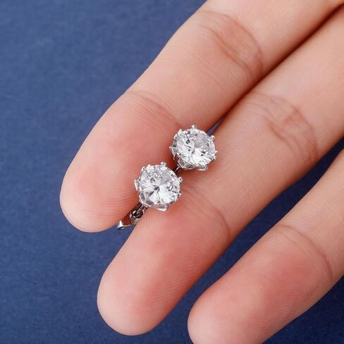 14K الذهب الصلب على S925 Silver 0.1-2 قيراط CAT CUT VVS1 أقراط الماس ، الأقراط في مجموعة ستة شريحة ، مجوهرات تصميم الأزهار in Saudi Arabia