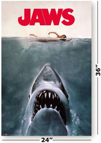 Steven Spielberg Classics # 2 - مجموعة ملصقات الأفلام (Jaws ، E.T. ، Raiders of the Lost Ark & Jurassic Park) (مقاس 24 × 36 ") in Saudi Arabia