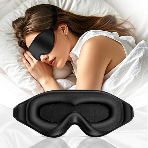 3D Deep Contoured Zero Pressure Sleep Eye Mask للرجال والنساء ، معصوب العينين مع حزام قابل للتعديل للسفر ، المنزل ، قيلولة (وردي) in Kuwait