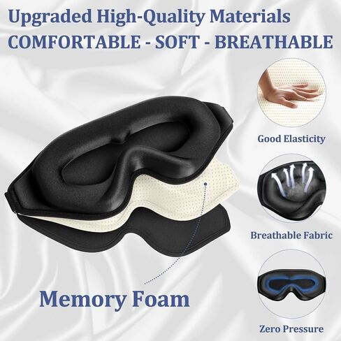 3D Deep Contoured Zero Pressure Sleep Eye Mask للرجال والنساء ، معصوب العينين مع حزام قابل للتعديل للسفر ، المنزل ، قيلولة (وردي) in Kuwait