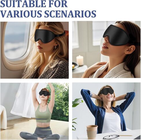 3D Deep Contoured Zero Pressure Sleep Eye Mask للرجال والنساء ، معصوب العينين مع حزام قابل للتعديل للسفر ، المنزل ، قيلولة (وردي) in Kuwait
