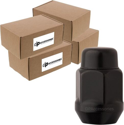 DPAccessories Black M12x1.25 Lug Nuts - Closed End Bulge Acorn - 21mm (13/16") Hex - 1.4" Tall - Set of 24 - LCB3C5HE2BK04024 in Saudi Arabia
