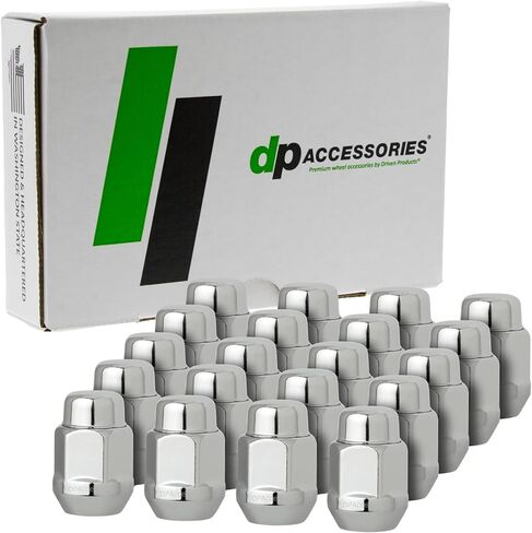 DPAccessories Black M12x1.25 Lug Nuts - Closed End Bulge Acorn - 21mm (13/16") Hex - 1.4" Tall - Set of 24 - LCB3C5HE2BK04024 in Saudi Arabia