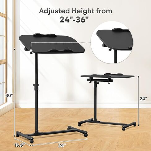 Athena Collection Height Admable Rolling Desk Mobile Portable CART CART STAME SIT STAND DASK COMPORT TABER in Kuwait