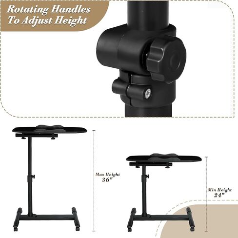 Athena Collection Height Admable Rolling Desk Mobile Portable CART CART STAME SIT STAND DASK COMPORT TABER in Kuwait