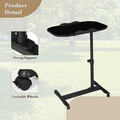 Athena Collection Height Admable Rolling Desk Mobile Portable CART CART STAME SIT STAND DASK COMPORT TABER in Kuwait