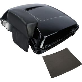 TCT-Motorparts 5.5 '' Vivid Black Razor Tour Pack Pack Trunk W/Backrest Pad Fact for Harley Touring Road King ، Road Glide ، Street Glide ، Electra Glide ، Ultra-Classic 2014-2025 in Kuwait