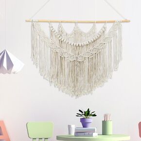 Macrame Wall Hanging كبير بوهو جدار ديكور الفن المنسوج البوهيمي ديكور زفاف ديكور غرفة المعيشة Macrame Tapestry Boho لغرفة النوم in Kuwait