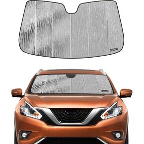 الزجاج الأمامي الظل أشعة الشمس لنيسان مورانو 2019-2024 ، ودرع النافذة الأمامية شيلدشيد ، 2-في 1 الظل أشعة الشمس العاكسة ، والفضة للصيف ، والأسود لفصل الشتاء in Kuwait