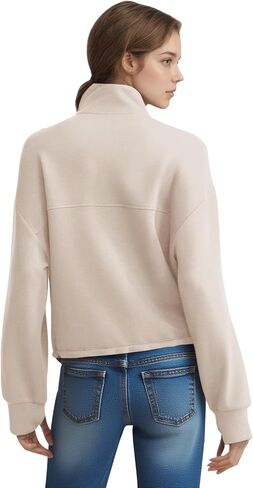 Womens Sweatshirts Half Zip Pullover Drawstring Waist Sweaters Quarter Zipper Hoodies 2025 Fall Fashion Clothes in Kuwait