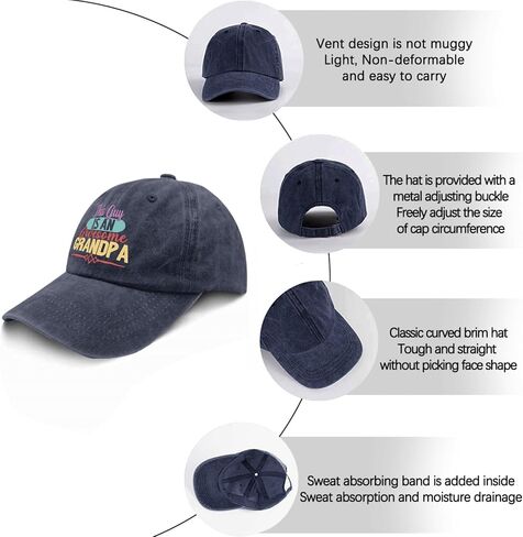 This Guy is an Awesome Grandpa Golf Hat Outdoor Hat Pigment Black Trucker Hats Gifts for Son Golf Hat in Saudi Arabia