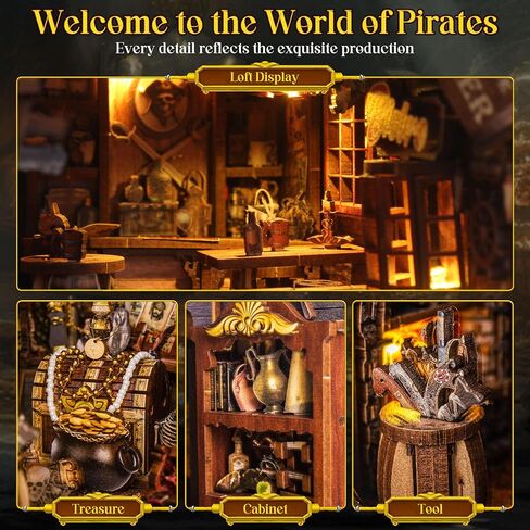 DIY Book Nook Kit for Adults, 3D Wooden Puzzles Bookshelf Insert Decor with LED Light, Miniature House Dollhouse Kit Birthday Christmas for Adult and Teens to Build-Creativity Gift (Mysterious Tarot) in Saudi Arabia