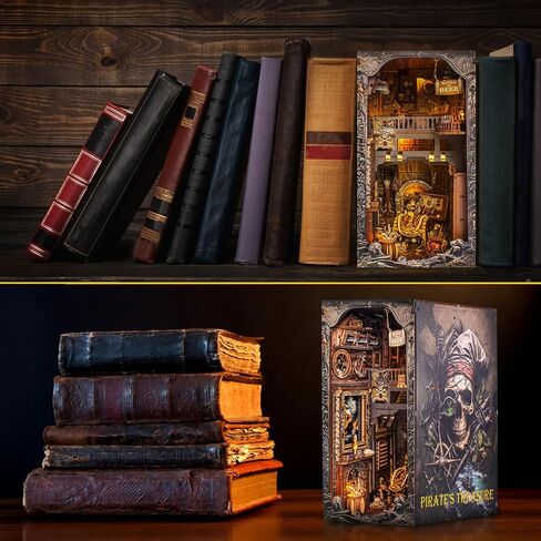 DIY Book Nook Kit for Adults, 3D Wooden Puzzles Bookshelf Insert Decor with LED Light, Miniature House Dollhouse Kit Birthday Christmas for Adult and Teens to Build-Creativity Gift (Mysterious Tarot) in Saudi Arabia