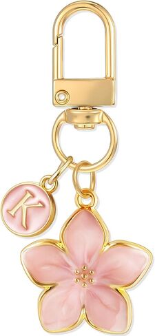XGALBLA Cute Flower Initial Letter Keychain for Women, Flower Charms, Bag & Purse Charms for Handbags & Backpacks Accessories in Saudi Arabia