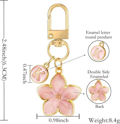XGALBLA Cute Flower Initial Letter Keychain for Women, Flower Charms, Bag & Purse Charms for Handbags & Backpacks Accessories in Saudi Arabia