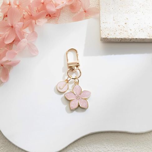 XGALBLA Cute Flower Initial Letter Keychain for Women, Flower Charms, Bag & Purse Charms for Handbags & Backpacks Accessories in Saudi Arabia