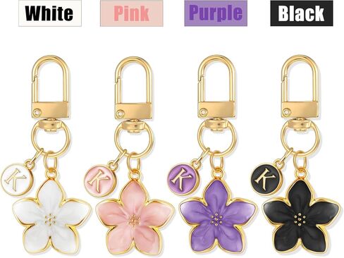 XGALBLA Cute Flower Initial Letter Keychain for Women, Flower Charms, Bag & Purse Charms for Handbags & Backpacks Accessories in Saudi Arabia