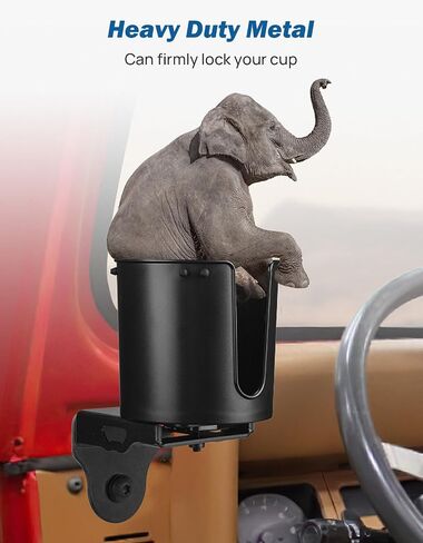 JOYTUTUS Upgrade Cup Holder, Windshield Mounted Metal Cup Holder Interior Accessories Compatible with 76-87 Wrangler CJ5 CJ7 in Saudi Arabia