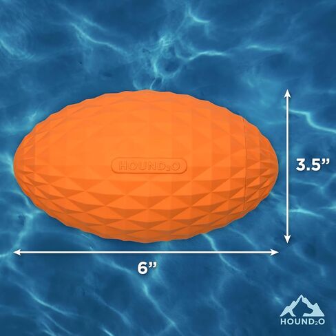 Hound2O Outdoor Dog Toys - Squeaky Football, Yellow - Tough, Engaging, Interactive Toy for All Breeds- Chew, Chase, & Fetch - Durable Non-Toxic Materials That Float - Easy to Clean for Outdoor Play in Kuwait
