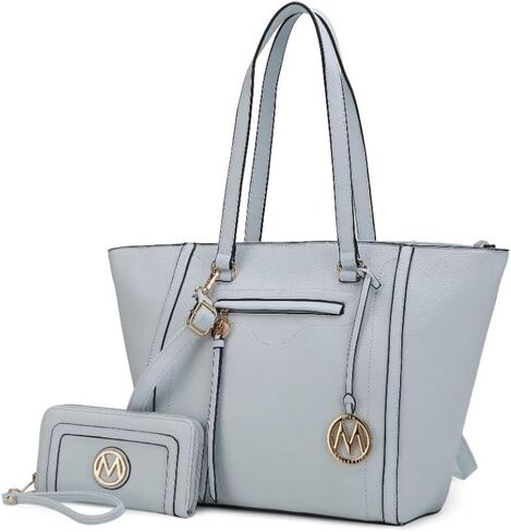 MKF Crossbody Tote Bag for Women & Wristlet Purse Set – PU Leather Top-Handle Satchel Shoulder Handbag in Saudi Arabia