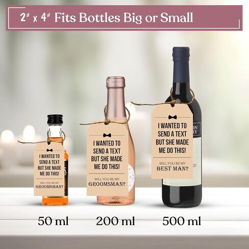 Heather & Willow Funny Groomsmen Cards - مجموعة من 8 علامات | هدايا العريس والهدايا وصيفات الشرف لمربع اقتراح رجال العريس - نص in Kuwait