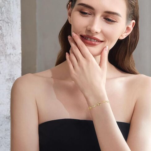 Cicy Bell 18K أساور مطلية بالذهب للنساء العصرية اللامعة النجمة المربعة النجمة المربعة المربعة الخيزران كبح الأفعى. in Kuwait