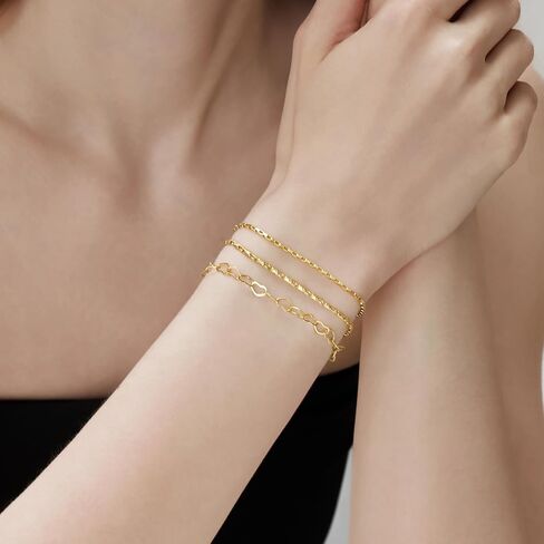 Cicy Bell 18K أساور مطلية بالذهب للنساء العصرية اللامعة النجمة المربعة النجمة المربعة المربعة الخيزران كبح الأفعى. in Kuwait