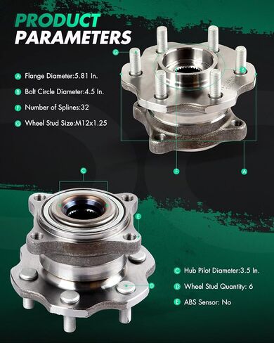 SCITOO 2PCs Wheel Hub Assembly SCITOO Bearing and Wheel Hub Set Fits 2005-2009 for Nissan Pathfinder Rear Hub Bearing with 541003 in Saudi Arabia