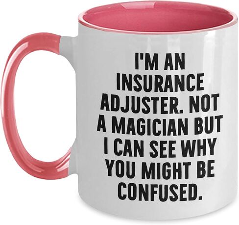 Funny Insurance Adjuster Gifts Christmas Two Tone Coffee Mugs for Men and Women from Insurance Adjusters, Not a Magician in Saudi Arabia