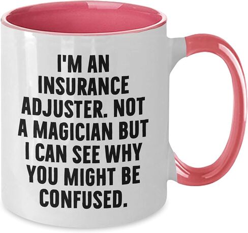 Funny Insurance Adjuster Gifts Christmas Two Tone Coffee Mugs for Men and Women from Insurance Adjusters, Not a Magician in Saudi Arabia