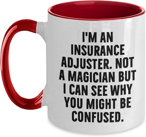 Funny Insurance Adjuster Gifts Christmas Two Tone Coffee Mugs for Men and Women from Insurance Adjusters, Not a Magician in Saudi Arabia