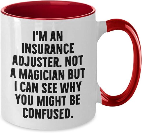 Funny Insurance Adjuster Gifts Christmas Two Tone Coffee Mugs for Men and Women from Insurance Adjusters, Not a Magician in Saudi Arabia