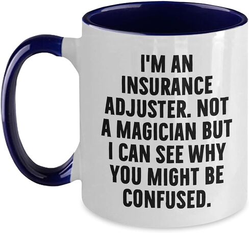 Funny Insurance Adjuster Gifts Christmas Two Tone Coffee Mugs for Men and Women from Insurance Adjusters, Not a Magician in Saudi Arabia