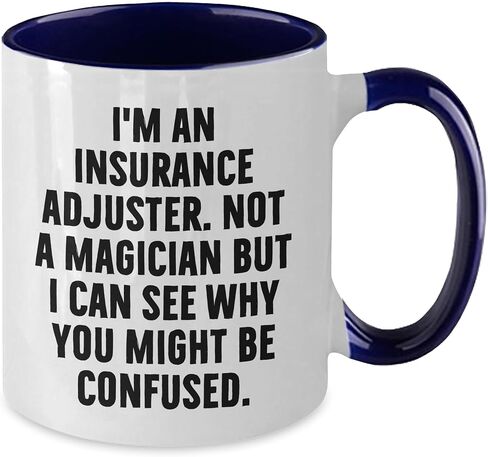 Funny Insurance Adjuster Gifts Christmas Two Tone Coffee Mugs for Men and Women from Insurance Adjusters, Not a Magician in Saudi Arabia
