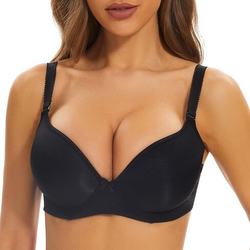 sheroine Women's T-Shirt Underwire Lightly Lined Bra Plus Size Push Up Padded Full Coverage Smoothing Bras in Kuwait