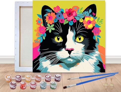 Bimkole Framed Paint by Numbers Kit for Adults Curly-Haired Woman, DIY Oil Painting on Canvas with Frame, Sunglasses Paint by Numbers Set for Home Wall Decor 8x8 Inch/20x20 cm in Kuwait