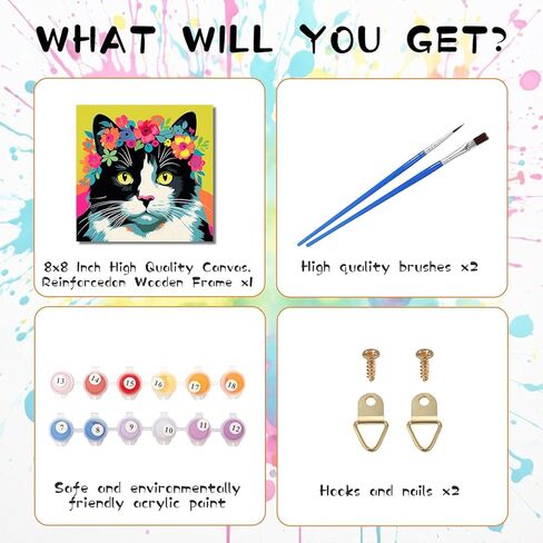 Bimkole Framed Paint by Numbers Kit for Adults Curly-Haired Woman, DIY Oil Painting on Canvas with Frame, Sunglasses Paint by Numbers Set for Home Wall Decor 8x8 Inch/20x20 cm in Kuwait