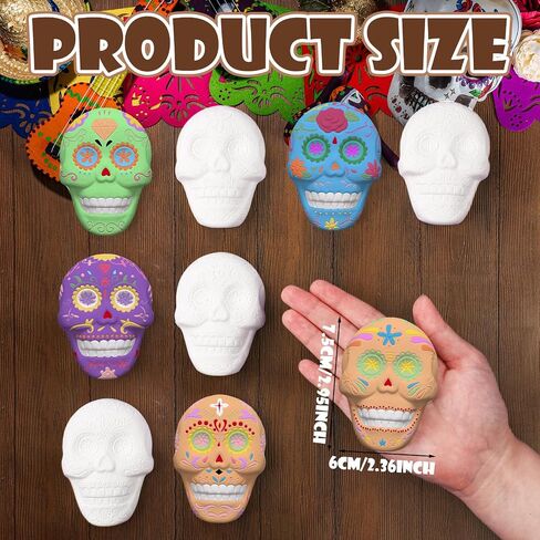 Simgoing 24 Sets Spring Kids Arts and Crafts Set Ceramic Painting Kit Unpainted Paintable Ceramics with 24 Magnet 4 Brushes and 2 Palette, Paint Your Own DIY Figurines for Toddler Boys Girls in Kuwait