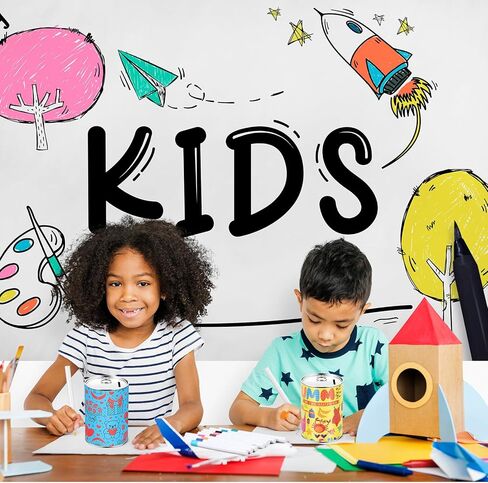 Tandefio 8 أجهزة كمبيوتر شخصية DIY Coin Piggy Bank Metal Piggy Bank Money Piggy Bank صندوق توفير فارغ مع 24 قلم طلاء أكريليك Piggy Bank Craft لعيد الميلاد هدية إبداعية للأولاد والبنات لوازم حفلات أعياد الميلاد in Kuwait