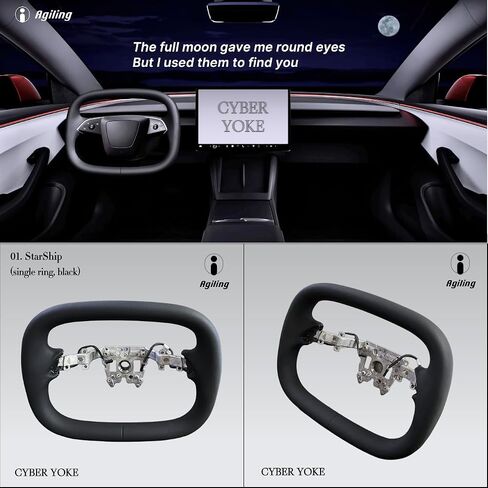 نير الإنترنت للإصدار الجديد Tesla Steering Wheel Model 3 Highland 2024+ (FBA-01.Starship: حلقة واحدة ، أسود) in Saudi Arabia