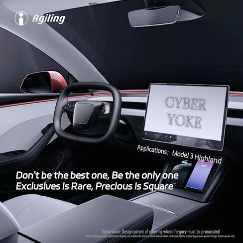 نير الإنترنت للإصدار الجديد Tesla Steering Wheel Model 3 Highland 2024+ (FBA-01.Starship: حلقة واحدة ، أسود) in Saudi Arabia
